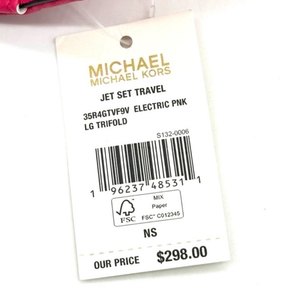 Michael Kors Large Large Quilted Trifold Wallet Pink/Gold - Picture 8 of 8